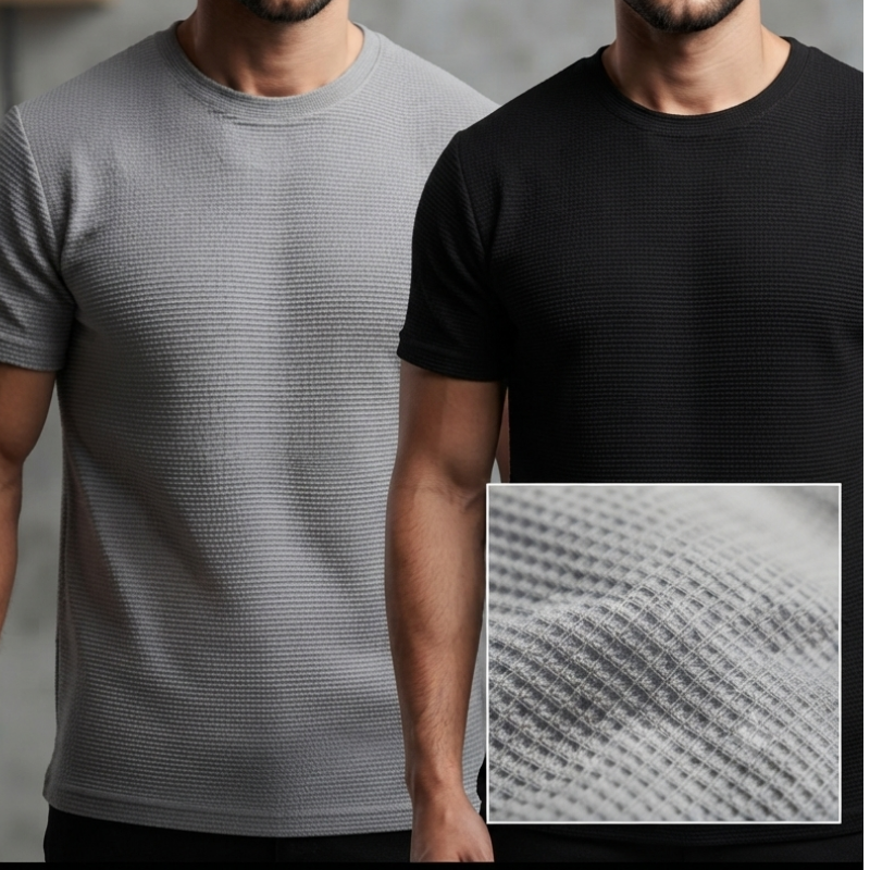 CAMISETA ZARA TEXTURIZADA WAFFLE LEVE