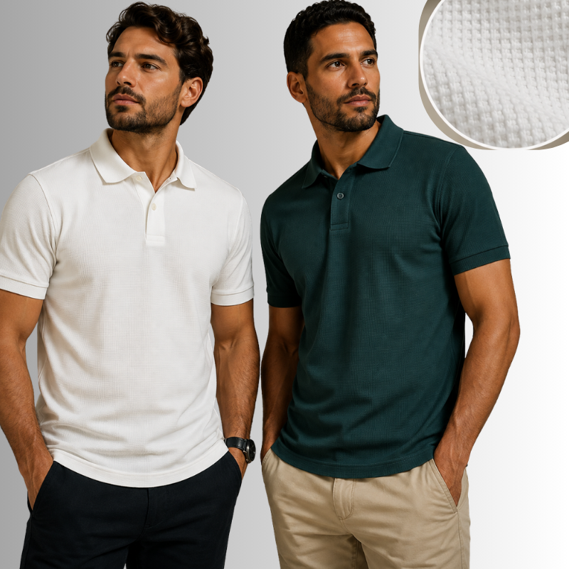CAMISA POLO ZARA TEXTURIZADA WAFFLE COM ELASTANO