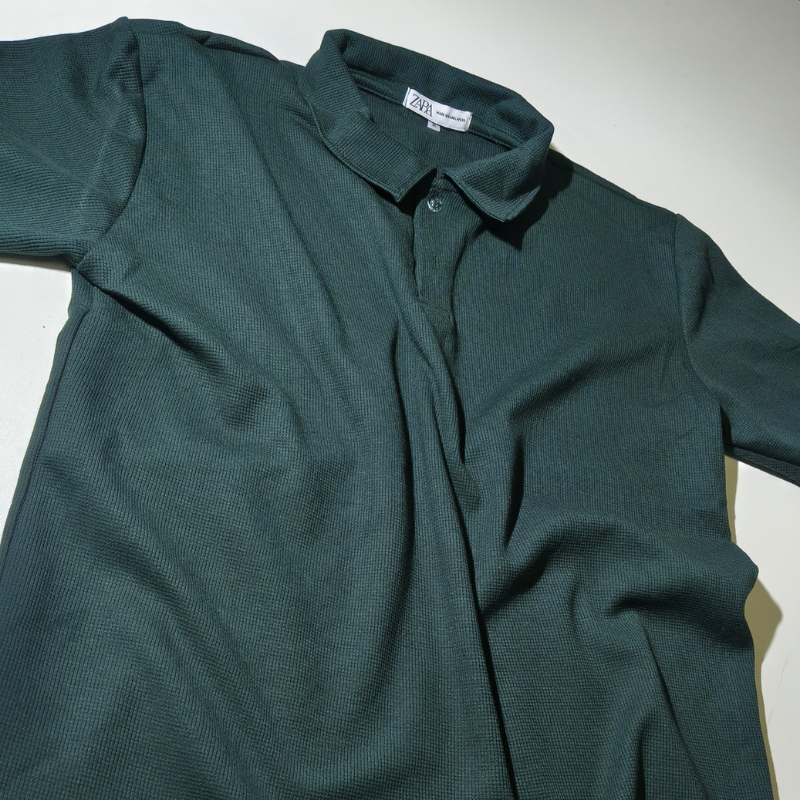CAMISA POLO ZARA TEXTURIZADA WAFFLE COM ELASTANO - Imagem 5